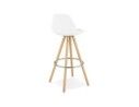 Tabouret de bar FLORENCE en tissu bouloché blanc style scandinave