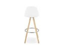 Tabouret de bar FLORENCE en tissu bouloché blanc style scandinave