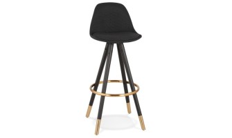 BS04010BLBL 5420072093208 Tabouret de bar vintage GATO en tissu et bois noir