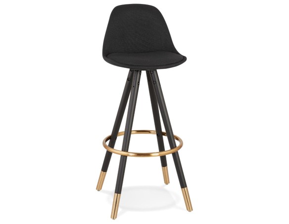BS04010BLBL 5420072093208 Tabouret de bar vintage GATO en tissu et bois noir