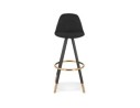 Tabouret de bar vintage GATO en tissu et bois noir