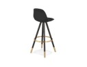 Tabouret de bar vintage GATO en tissu et bois noir