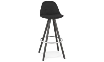BS04030BLBL 5420072093246 Tabouret de bar design DANI en tissu et bois noir