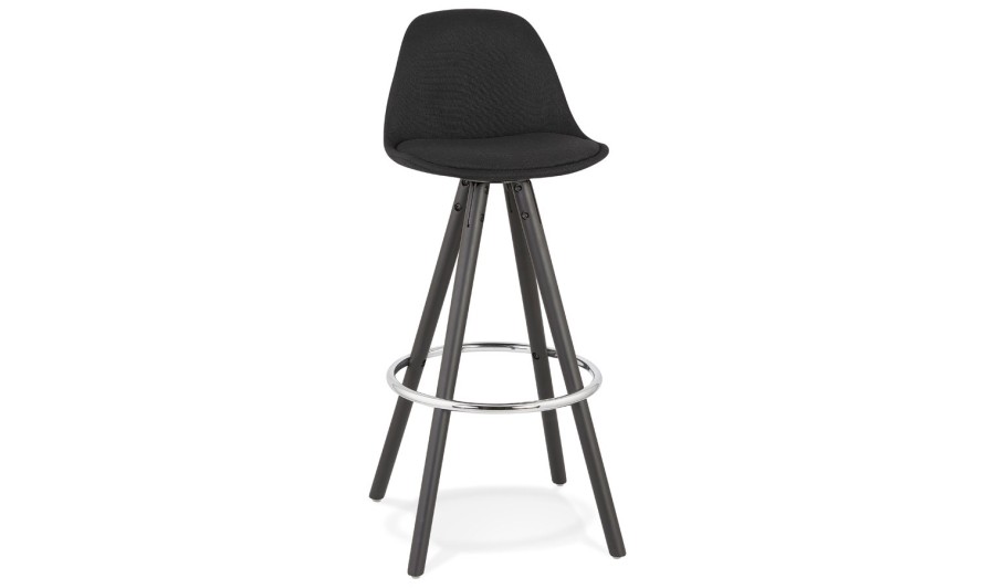 BS04030BLBL 5420072093246 Tabouret de bar design DANI en tissu et bois noir BS04030BLBL 5420072093246 Tabouret de bar design DANI en tissu et bois noir