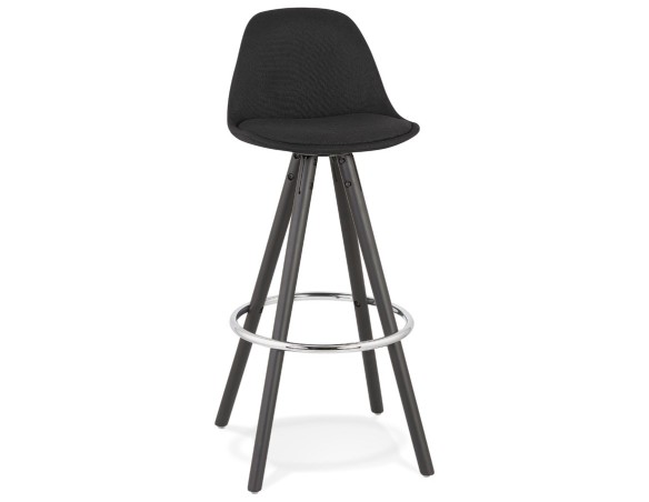 BS04030BLBL 5420072093246 Tabouret de bar design DANI en tissu et bois noir