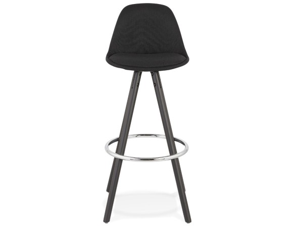 Tabouret de bar design DANI en tissu et bois noir