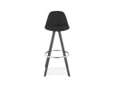 Tabouret de bar design DANI en tissu et bois noir