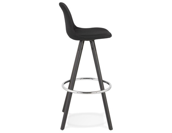 Tabouret de bar design DANI en tissu et bois noir
