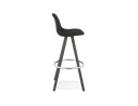 Tabouret de bar design DANI en tissu et bois noir