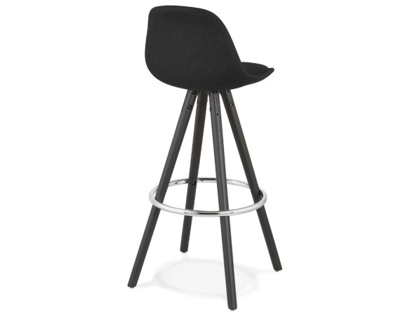 Tabouret de bar design DANI en tissu et bois noir