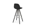 Tabouret de bar design DANI en tissu et bois noir