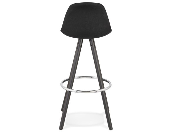 Tabouret de bar design DANI en tissu et bois noir