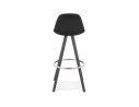Tabouret de bar design DANI en tissu et bois noir