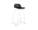 BS02070BLWH 5420072058535 Tabouret de bar design BABYLOS noir avec pieds en métal blanc