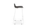 Tabouret de bar design BABYLOS noir avec pieds en métal blanc