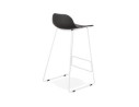 Tabouret de bar design BABYLOS noir avec pieds en métal blanc