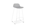 BS02080GRWH 5420072058559 Tabouret de bar design BABYLOS gris avec pieds en métal blanc