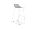 Tabouret de bar design BABYLOS gris avec pieds en métal blanc