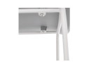 Tabouret de bar design BABYLOS gris avec pieds en métal blanc