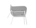 Tabouret de bar design BABYLOS gris avec pieds en métal blanc