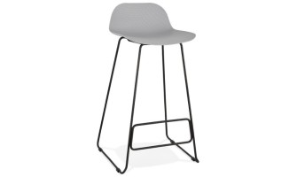 BS02180GRBL 5420072058757 Tabouret de bar design BABYLOS gris avec pieds en métal noir