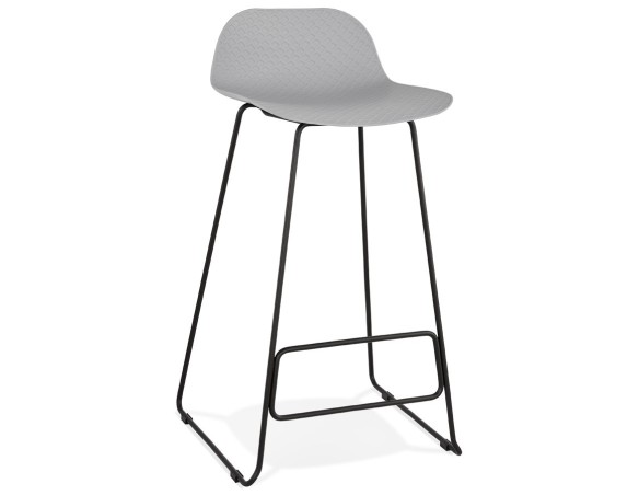 BS02180GRBL 5420072058757 Tabouret de bar design BABYLOS gris avec pieds en métal noir
