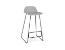 BS02180GRBL 5420072058757 Tabouret de bar design BABYLOS gris avec pieds en métal noir
