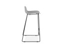 Tabouret de bar design BABYLOS gris avec pieds en métal noir