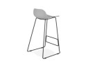 Tabouret de bar design BABYLOS gris avec pieds en métal noir