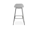 Tabouret de bar design BABYLOS gris avec pieds en métal noir