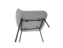 Tabouret de bar design BABYLOS gris avec pieds en métal noir