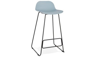 BS02190BUBL 5420072058771 Tabouret de bar design BABYLOS bleu avec pieds en métal noir
