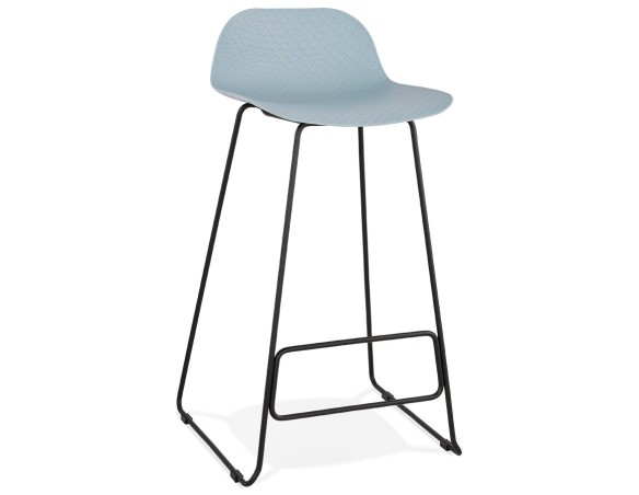 BS02190BUBL 5420072058771 Tabouret de bar design BABYLOS bleu avec pieds en métal noir