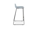 Tabouret de bar design BABYLOS bleu avec pieds en métal noir