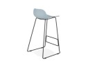 Tabouret de bar design BABYLOS bleu avec pieds en métal noir