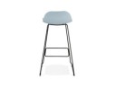 Tabouret de bar design BABYLOS bleu avec pieds en métal noir
