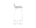 Tabouret de bar design MOSKOW gris clair avec pieds en métal blanc