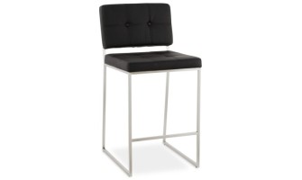 BS01210BL 5420072035895 Tabouret snack mi-hauteur GASTON noir capitonné