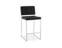 BS01210BL 5420072035895 Tabouret snack mi-hauteur GASTON noir capitonné