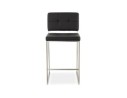 Tabouret snack mi-hauteur GASTON noir capitonné