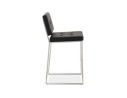 Tabouret snack mi-hauteur GASTON noir capitonné