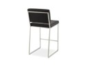 Tabouret snack mi-hauteur GASTON noir capitonné