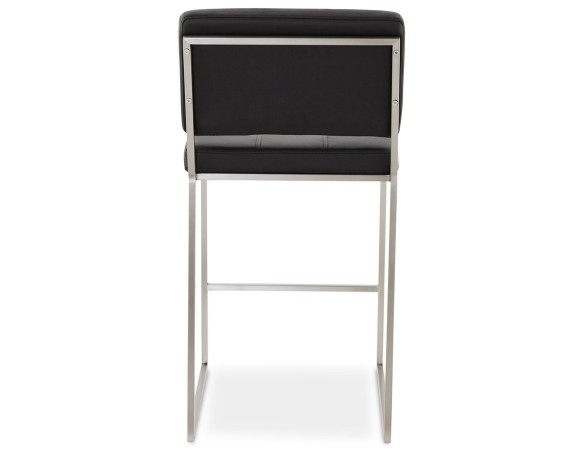 Tabouret snack mi-hauteur GASTON noir capitonné