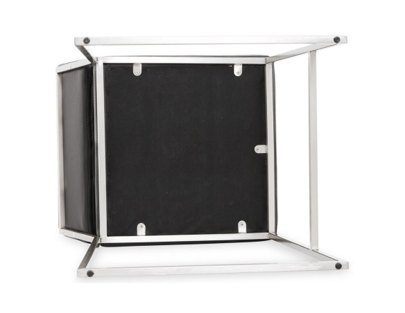 Tabouret snack mi-hauteur GASTON noir capitonné