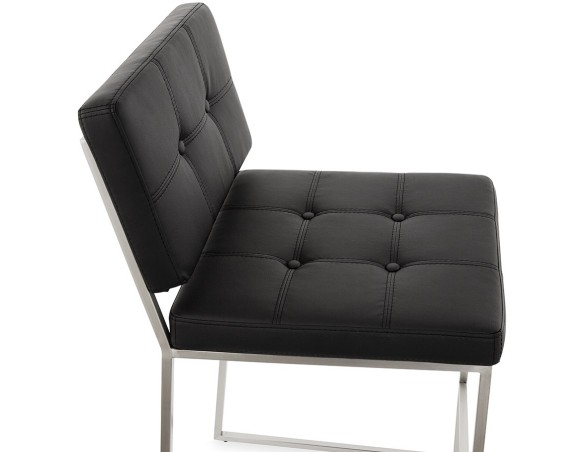 Tabouret snack mi-hauteur GASTON noir capitonné