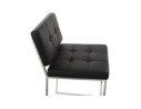 Tabouret snack mi-hauteur GASTON noir capitonné