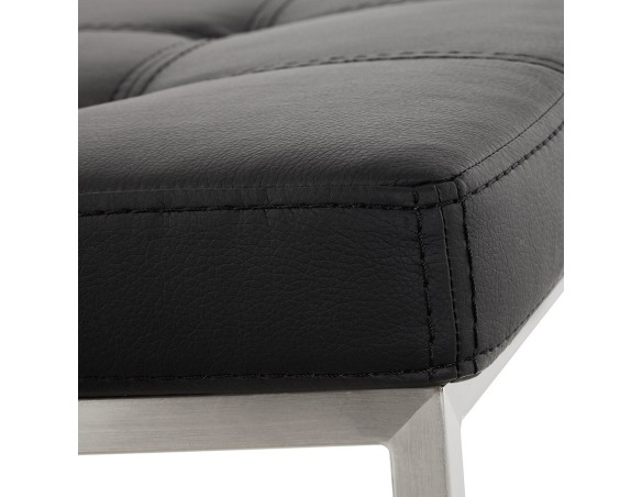 Tabouret snack mi-hauteur GASTON noir capitonné