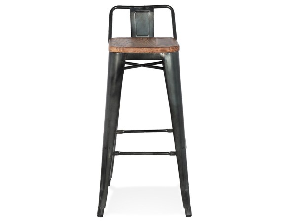 Tabouret de bar MECANO en métal gris foncé style industriel