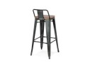 Tabouret de bar MECANO en métal gris foncé style industriel