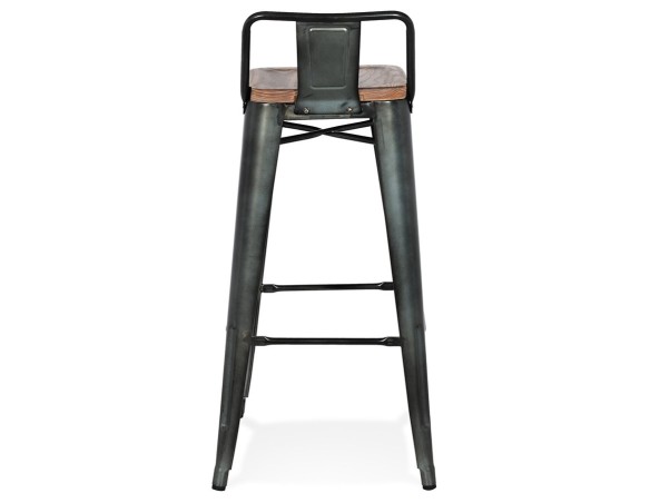 Tabouret de bar MECANO en métal gris foncé style industriel